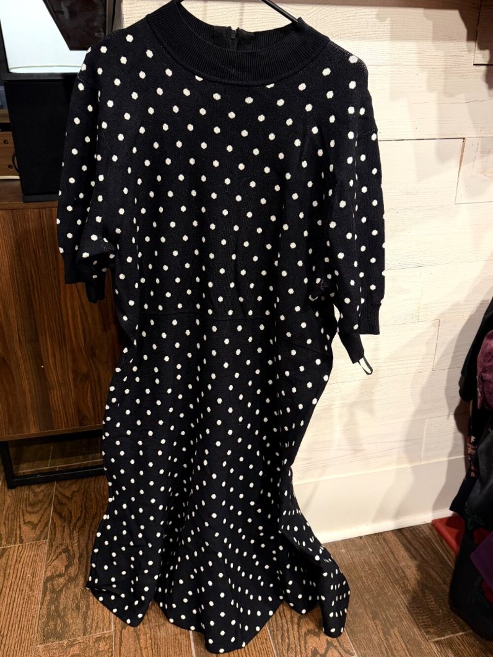 Rachel Roy Mock Neck Polka Dot Sweater Dress